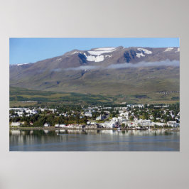 Akureyri, IJsland, Panorama Poster