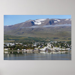 Akureyri, IJsland, Panorama Poster