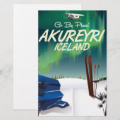 Akureyri IJsland reisposter Briefpapier (Voorkant / Achterkant)