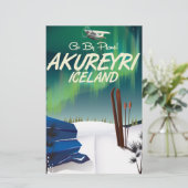 Akureyri IJsland reisposter Briefpapier (Staand voorkant)