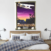 Akureyri IJsland reisposter Canvas Afdruk (Insitu (Slaapkamer))