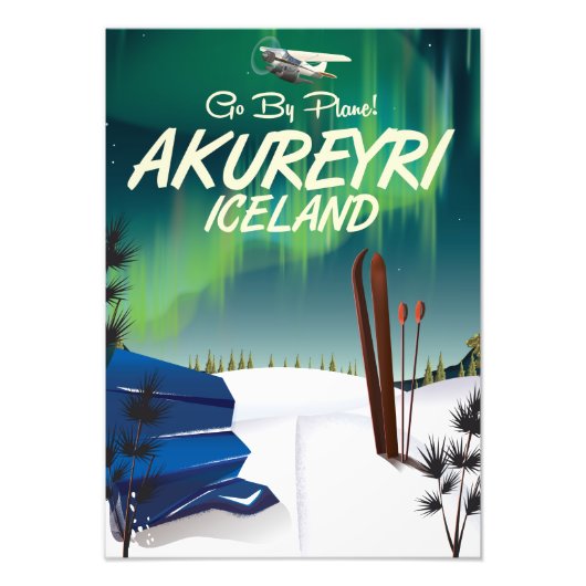 Akureyri IJsland reisposter Foto Afdruk (Voorkant)