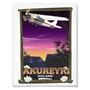 Akureyri IJsland reisposter Foto Afdruk
