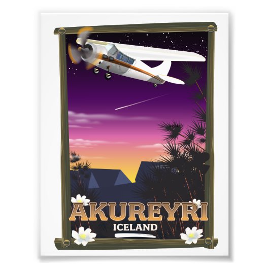 Akureyri IJsland reisposter Foto Afdruk (Voorkant)