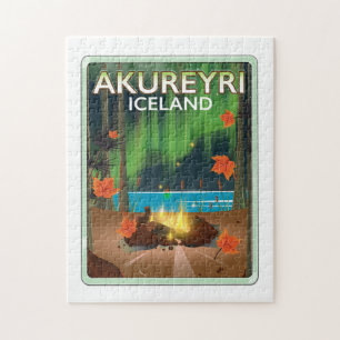 Akureyri IJsland reisposter Legpuzzel