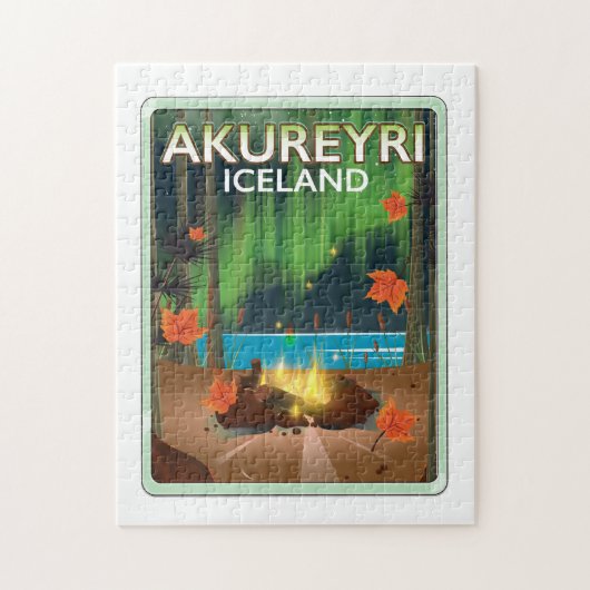 Akureyri IJsland reisposter Legpuzzel (Verticaal)