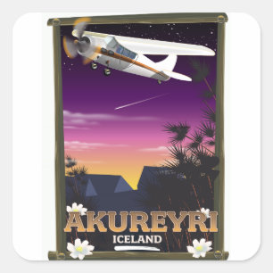 Akureyri IJsland reisposter Vierkante Sticker