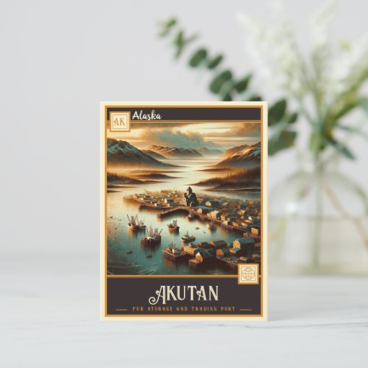 Akutan, Alaska |  BRIEFKAART (Staand voorkant)