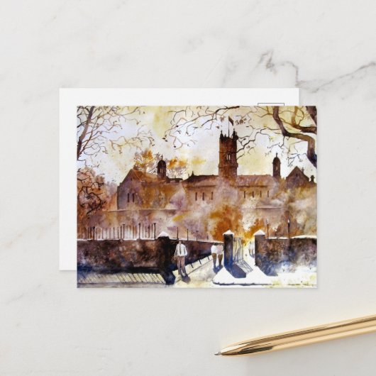 Akwarelka-waterverf Feestdagenkaart (Voorkant / Achterkant in situ)