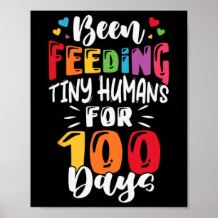 Al 100 dagen van school Lu voeden kleine mensen Poster