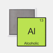 Al - Alcoholische Chemie Element Symbool Grappig Magneet (Voorkant / Achterkant)