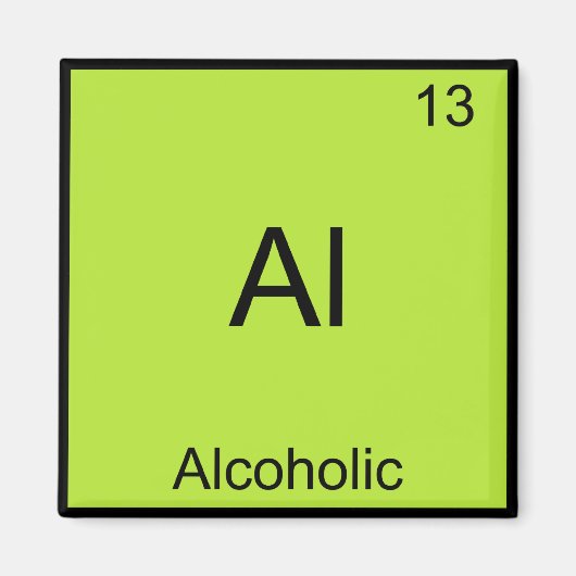 Al - Alcoholische Chemie Element Symbool Grappig Magneet (Voorkant)