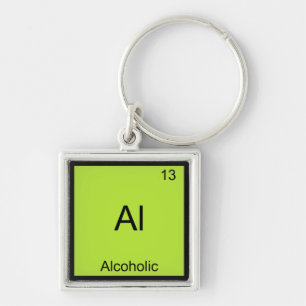 Al - Alcoholische Chemie Element Symbool Grappig Sleutelhanger