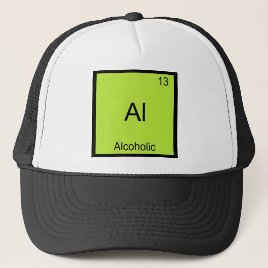 Al - Alcoholische Scheikunde Element Symbool Grapp Trucker Pet (Voorkant)
