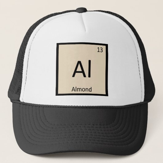 Al - Almond Nut Chemistry Periodic Table Symbol Trucker Pet (Voorkant)