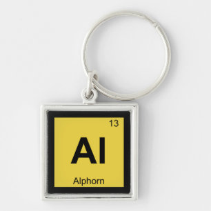 Al - Alphorn Music Chemistry Periodic Table Symbol Sleutelhanger