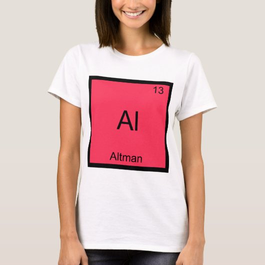 Al - Altman Grappig Chemie Element Symbool T-Shirt (Voorkant)