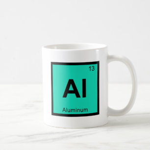 Al - Aluminium Chemie Periodiek Systeem Symbool Koffiemok