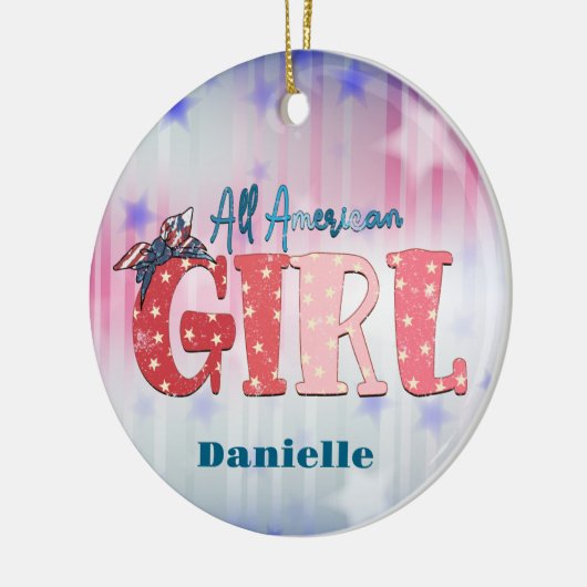 Al American Girl Personalized Ceramic Ornament (Links)