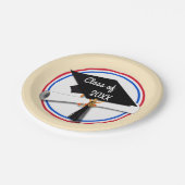 Al Amerikaans Afstudeerder - Rood wit & blauw Papieren Bordje (Gekanteld)