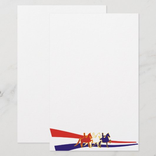 Al Amerikaans zadelrood Briefpapier (Voorkant / Achterkant)