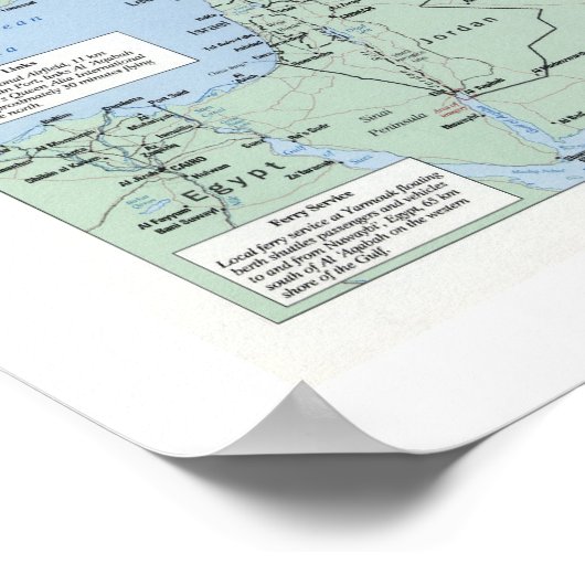 Al' Aqabah Jordan Map 1993 Poster (Hoek)