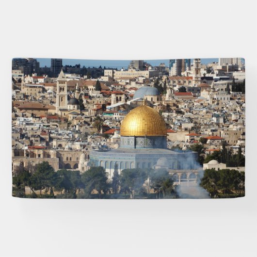Al Aqsa Jeruzalem Koepel van Rock Palestine ArtWor Spandoek (Horizontaal)