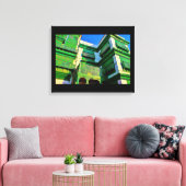 Al Balad Green Buildings Canvas Afdruk (Insitu (Woonkamer))