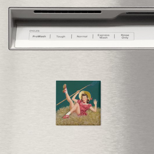 Al Buell  Farming Boerderij Pin Up Meisje Magneet (Insitu (Vaatwasser))