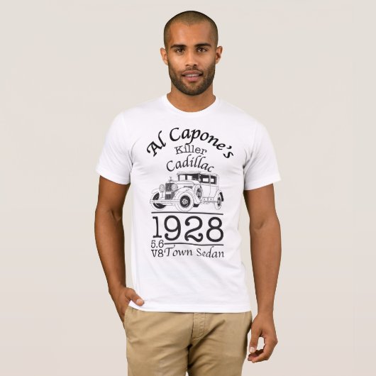 Al Capone 1928 Cadillac T-shirt (Voorkant volledig)