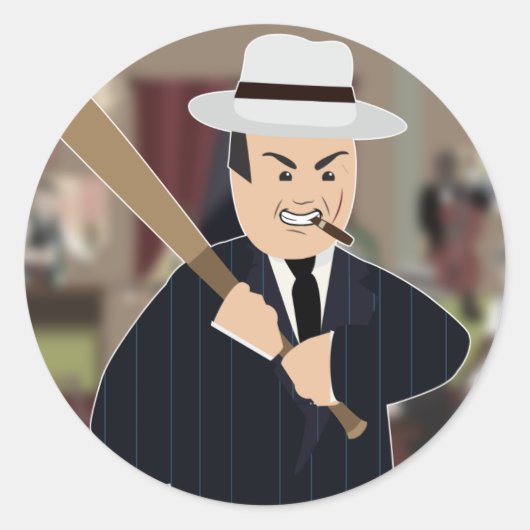 Al Capone (eenvoudige geschiedenis) Ronde Sticker (Voorkant)
