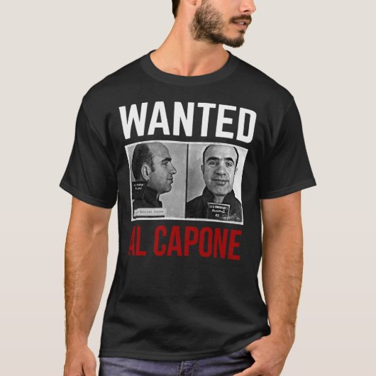 Al Capone most Wanted V-Neck T-shirt (Voorkant)