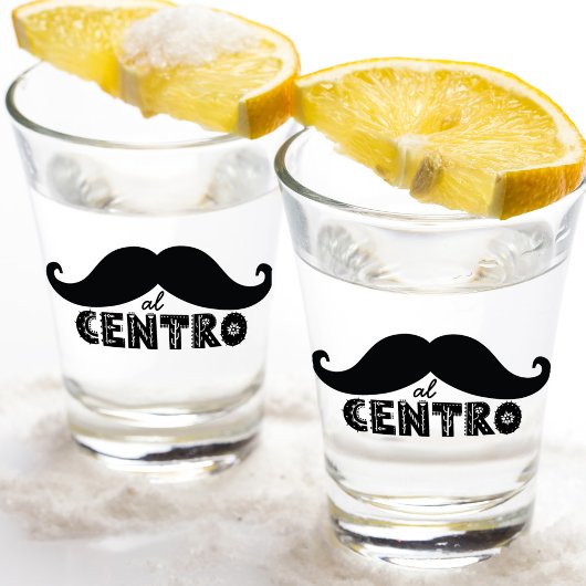 Al Centro Cool Mexican Mustache Typografie Shot Glas