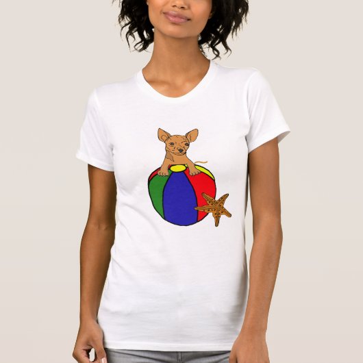 AL-Chihuahua op een Shirt met balkbal (Voorkant)