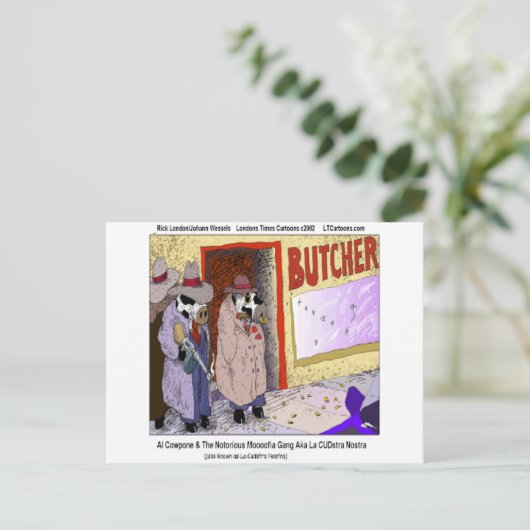 Al Cowpone en de Moofia Gang Funny-Koeien Briefkaart (Staand voorkant)