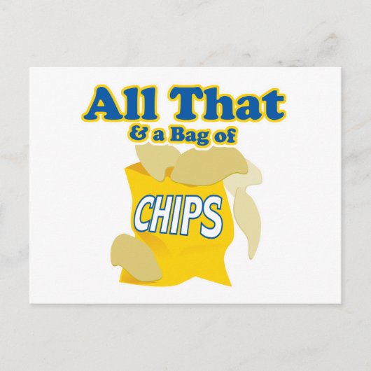 Al dat en een tas met chips briefkaart (Voorkant)