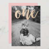 Al dat Glitters First Birthday Party Uitnodiging (Voorkant / Achterkant)