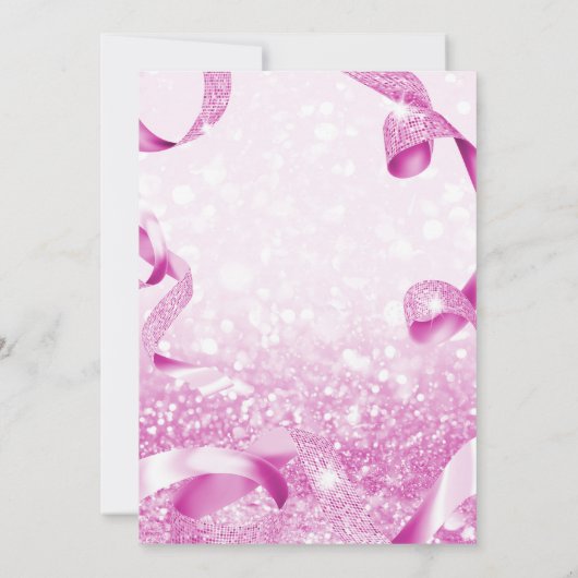 Al dat glitters roze Sparkle verjaardagsfeestje Kaart (Achterkant)