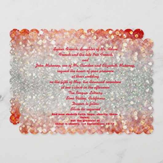 Al dat Glitters-thema Kaart (Voorkant / Achterkant)