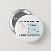 Al dat glitters zeer brekend is (fysica) ronde button 5,7 cm (Voorkant /achterkant)