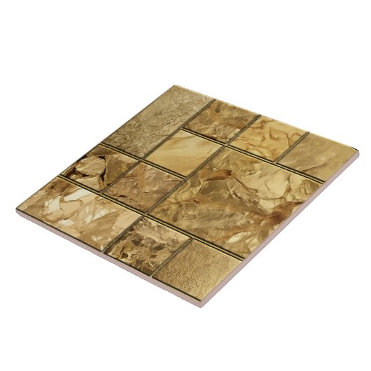 Al dat goud - geometrisch mozaïekpatroon N1 Tegeltje (Zijkant)