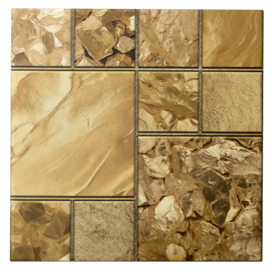 Al dat goud - geometrisch mozaïekpatroon N2 Tegeltje (Voorkant)