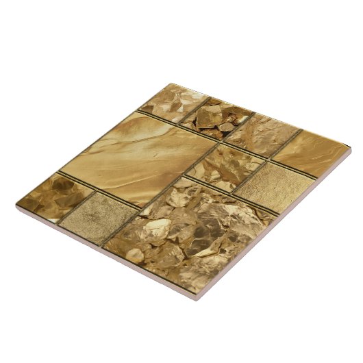 Al dat goud - geometrisch mozaïekpatroon N2 Tegeltje (Zijkant)