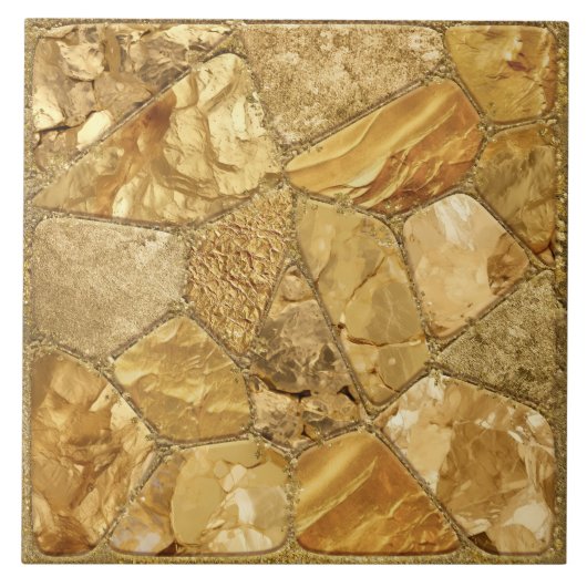 Al dat Goud - steentjes voronoi mozaïek N2 Tegeltje (Voorkant)