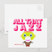 Al dat Jazz-Cute Monkey-Morocko Briefkaart (Voorkant / Achterkant)