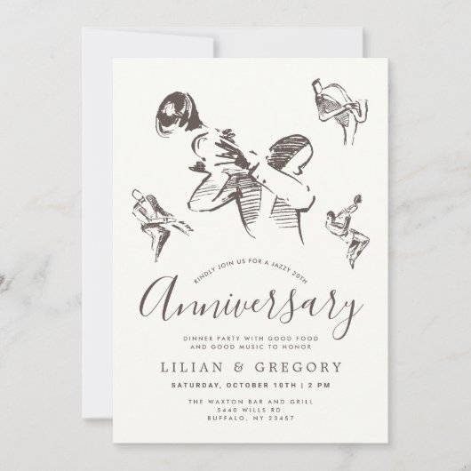 Al dat Jazz | Jazz Thed Jubileum Party Kaart (Voorkant)