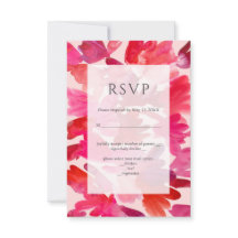 Al de Liefde Waterverf Roze RSVP-Kaart