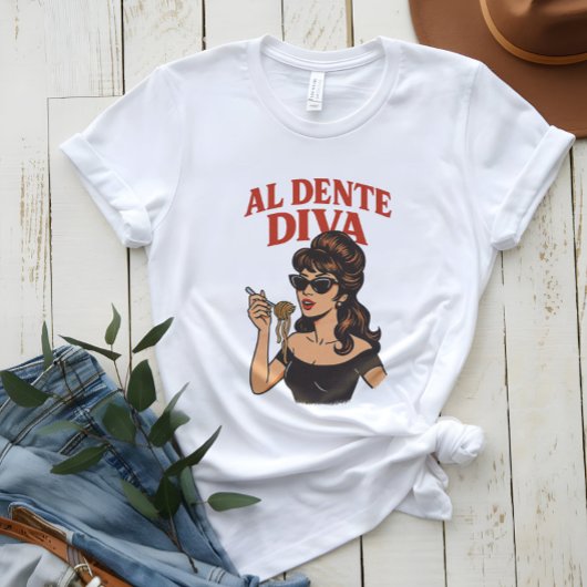 Al Dente Diva | Retro Italiaans Pop Star Shirt