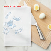 Al Dente rood en blauw Theedoek (Quarter Fold)