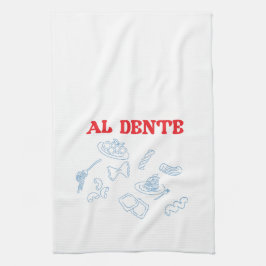 Al Dente rood en blauw Theedoek